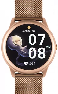 Smartwatch Damski Smarth R7R.Mr Złoty Sportowy - Monitory aktywności - miniaturka - grafika 1