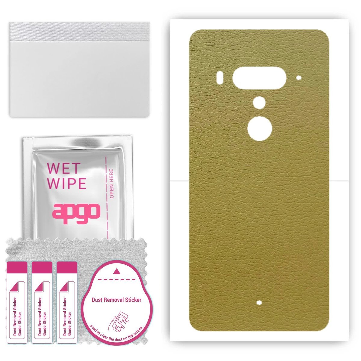 Folia naklejka skórka strukturalna na TYŁ do HTC U12 Plus - Skóra Oliwkowa - apgo SKINS