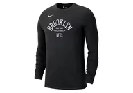 Koszulki męskie - Nike Nba Brooklyn Nets Courtside Element Long-Sleeve Tee Black - miniaturka - grafika 1