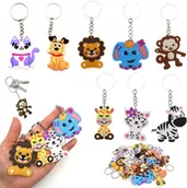 Breloczki dla dzieci - 32x BRELOCZKI DLA DZIECI DO KLUCZY ZAWIESZKI ZWIERZĄTKA SILIKONOWE ZESTAW - miniaturka - grafika 1