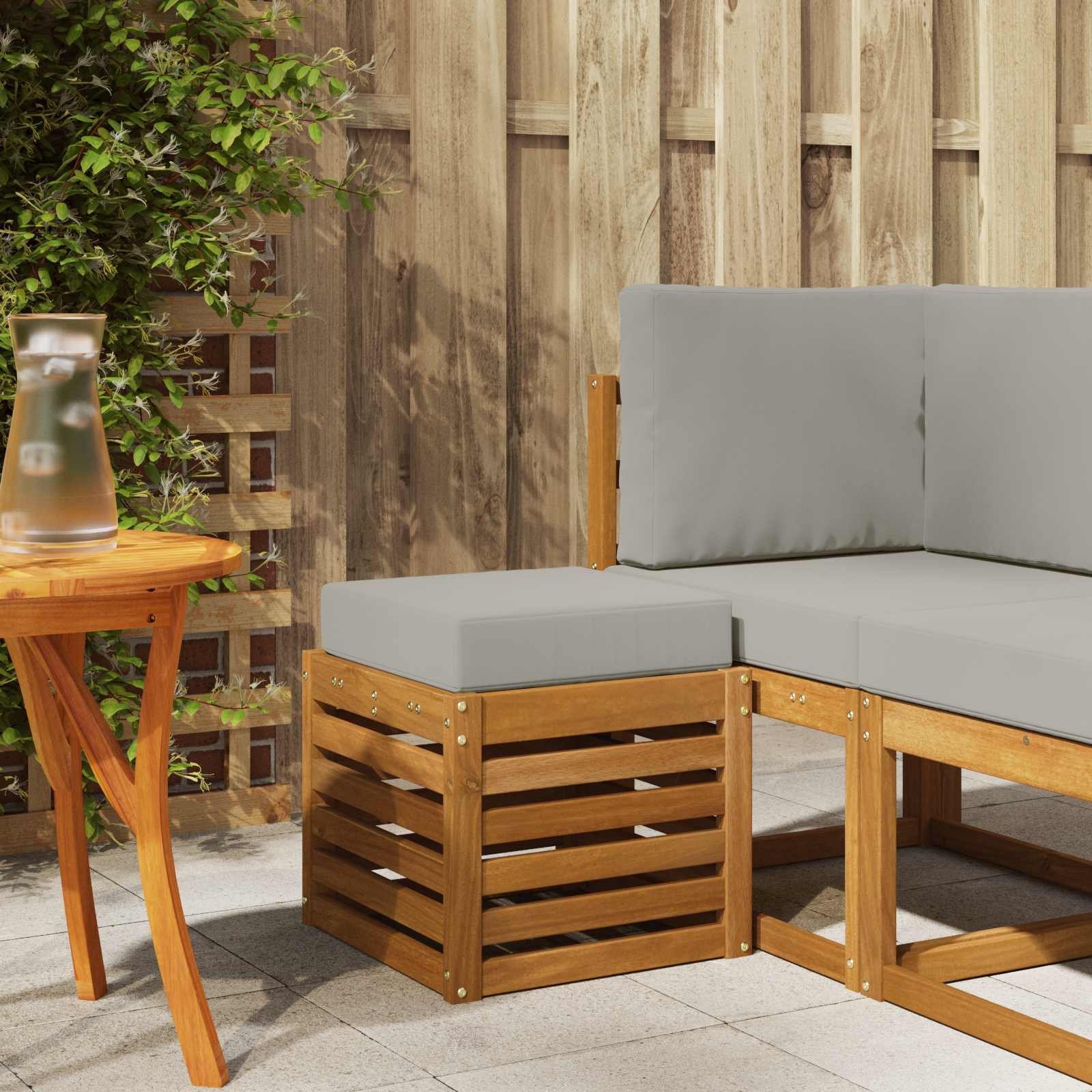 vidaXL Stołek Ławka na Zewnątrz z poduszką 43 x 43 x 37 cm