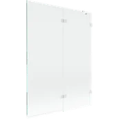 Parawany nawannowe - Mexen Lunar parawan nawannowy 2-skrzydłowy prawy 130 x 150 cm, transparent, biały - 897-130-100-20-00-P - miniaturka - grafika 1
