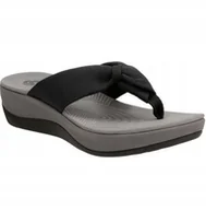 Klapki i japonki damskie - CLARKS KLAPKI DAMSKIE CZARNE NA KOTURNIE 36 ŻNM - miniaturka - grafika 1