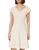 Sukienki - Armani Exchange Damska sukienka, podwójny dekolt w serek, mini długość, nude, bardzo mała, nude, XS - miniaturka - grafika 1