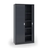 Szafy biurowe - B2B Partner Szafa metalowa z żaluzjowymi drzwiami - 2 szt., 1990x1000x450 mm, an - miniaturka - grafika 1