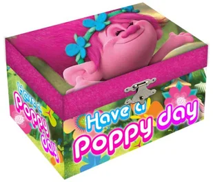 Kids Euroswan Pudełko szkatułka na biżuterię z lusterkiem, światełkami LED, 14,8x8,4x10,5cm Trolls TR17027 Kids Euroswan - Zabawki kreatywne - miniaturka - grafika 2