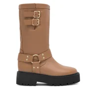 Kozaki damskie - Kozaki Badura INES-9187 Brązowy - miniaturka - grafika 1