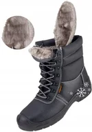 Obuwie robocze - Wysokie buty robocze męskie Zimowe Ocieplane trzewiki skórzane bez Podnoska - miniaturka - grafika 1