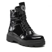 Botki damskie - Botki workery damskie Nessi 21137 czarne skóra lakierowana r.38 - miniaturka - grafika 1