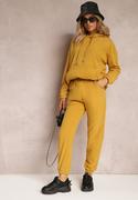Dresy damskie - Żółty 2-częściowy Komplet Dresowy z Bluzą i Spodniami Maddeve - miniaturka - grafika 1