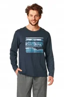 Piżamy damskie - KEY PIŻAMA MĘSKA MNS 862 B22 M GRANATOWY-SZARY - miniaturka - grafika 1