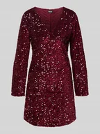Sukienki - Sukienka mini cekinowa z aksamitu model ‘KAM’ - miniaturka - grafika 1