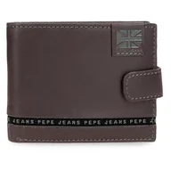 Paski - Pepe Jeans Pasek poziomy portfel zatrzaskowy brązowy 11x8,5x1 cm Skóra by Joumma Bags, Brązowy brązowy, Talla única, Portfel poziomy z zapięciem na klik - miniaturka - grafika 1