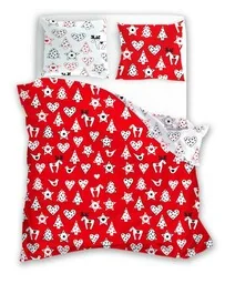Faro Pościel świąteczna 220x200 Scandic 047 biała czerwona dwustronna - Pościel - miniaturka - grafika 1