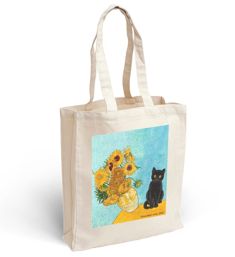 Torba bawełniana z nadrukiem Słoneczniki w wazonie Vincent van Cat