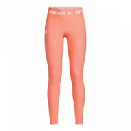 Legginsy - Dziewczęce legginsy treningowe Under Armour HeatGear Armour Leggings - pomarańczowe - miniaturka - grafika 1