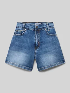 Szorty jeansowe o kroju regular fit z naszywką z logo - Spodnie i spodenki dla dziewczynek - miniaturka - grafika 1