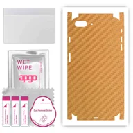 Szkła hartowane na telefon - Folia naklejka skórka strukturalna na TYŁ+BOKI do Apple iPhone 8 Plus - Carbon Złoty - apgo SKINS - miniaturka - grafika 1