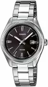 Zegarki damskie - Srebrny zegarek damski Casio Classic z czarną tarczą LTP-1302PD-1A1VEG - miniaturka - grafika 1