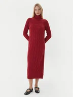 Sukienki - Tommy Hilfiger Sukienka dzianinowa WW0WW46429 Czerwony Slim Fit - miniaturka - grafika 1