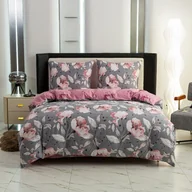 Pościel - Cotton World Pościel bawełniana 160x200 3cz QM2729 kwiatki - miniaturka - grafika 1