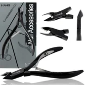 Akcesoria do paznokci - Cążki do skórek paznokci obcinaczki nożyczki kosmetyczne manicure gabinet SPA czarne - miniaturka - grafika 1