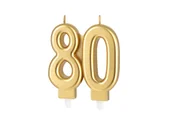 Urodziny dziecka - Świeczka na 80-tkę złota - 7,7 cm - 1 szt. - miniaturka - grafika 1