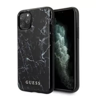 Etui i futerały do telefonów - Guess Obudowa dla telefonów komórkowych Marble Design pro iPhone 11 Pro GUHCN58PCUMAB Czarny - miniaturka - grafika 1