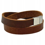 Bransolety męskie - Męska Bransoletka Skórzana - Wyjątkowy Design - Parker Quality -ROZMIAR M - miniaturka - grafika 1
