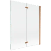 Parawany nawannowe - Mexen Mist parawan nawannowy 2-skrzydłowy prawy 140 x 150 cm, transparent, miedź szczotkowana - 8A9-140-002-65-00-P - miniaturka - grafika 1