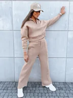 Dresy damskie - Komplet dresowy damski MARINO beżowy Dstreet AY0975-S - miniaturka - grafika 1