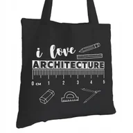 Torby i wózki na zakupy - Torba Bawełniana dla Architekta Czarna Na Prezent ekologiczna Trwały Nadruk - miniaturka - grafika 1
