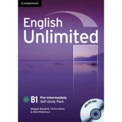 Książki do nauki języka angielskiego - English Unlimited Pre-intermediate Self-study Pack Workbook + DVD - Maggie Baigent, Cavey Chris, Robinson Nick - miniaturka - grafika 1