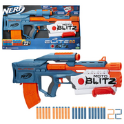 Zabawki militarne - NERF Blaster Moto Blitz 2.0 Wyrzutnia strzałek automat + 22 strzałki - miniaturka - grafika 1