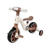 Rowerki biegowe - Rowerek biegowy jeździk 2w1 pedały boczne koła światełko melodia Kai beżowy z brązowym - miniaturka - grafika 1