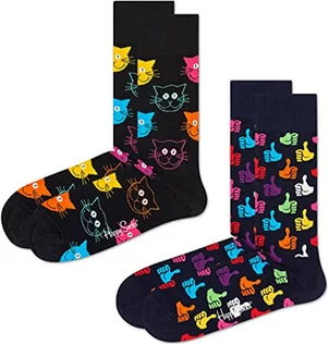Skarpetki męskie - Happy Socks kolorowe i zabawne skarpetki 2-Pack Classic Cat Socks Rozmiar 36-40 - grafika 1