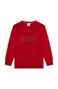 BOSS sweter dziecięcy kolor różowy lekki - Boss - Swetry dla chłopców - miniaturka - grafika 1