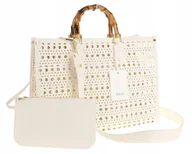 Torebki damskie - Phil Firenze Włoska Torebka Damska Ażurowa 2w1 Shopper Modna PH4845 White - miniaturka - grafika 1
