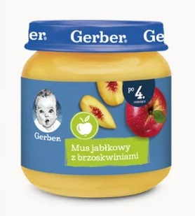 Gerber DESEREK Mus jabłkowy z brzoskwiniami, po 4 miesią - Desery dla dzieci - miniaturka - grafika 1