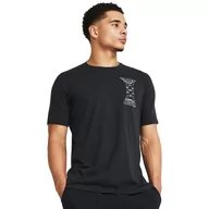 Koszulki sportowe męskie - Męski t-shirt z nadrukiem Under Armour UA Dusk to Dawn Skul SS - czarny - UNDER ARMOUR - miniaturka - grafika 1