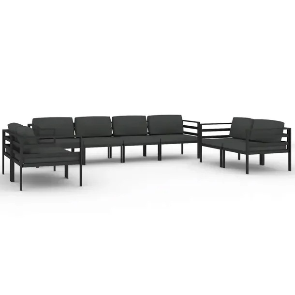 Aluminiowy zestaw wypoczynkowy do ogrodu antracytowy, modułowy 70 x 70 cm