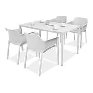 Meble ogrodowe - Komplet ogrodowy Nardi NET/CUBE 140 4+1 Bianco - miniaturka - grafika 1