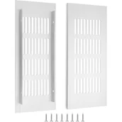 Kratki wentylacyjne - Kratka wentylacyjna aluminiowa z wkrętami do wentylacji szafek i pomieszczeń, 20 x 8 cm, srebrna, 2 sztuki - miniaturka - grafika 1