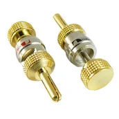 Kable - Wtyk banankowy (banan) na kabel złocony - miniaturka - grafika 1