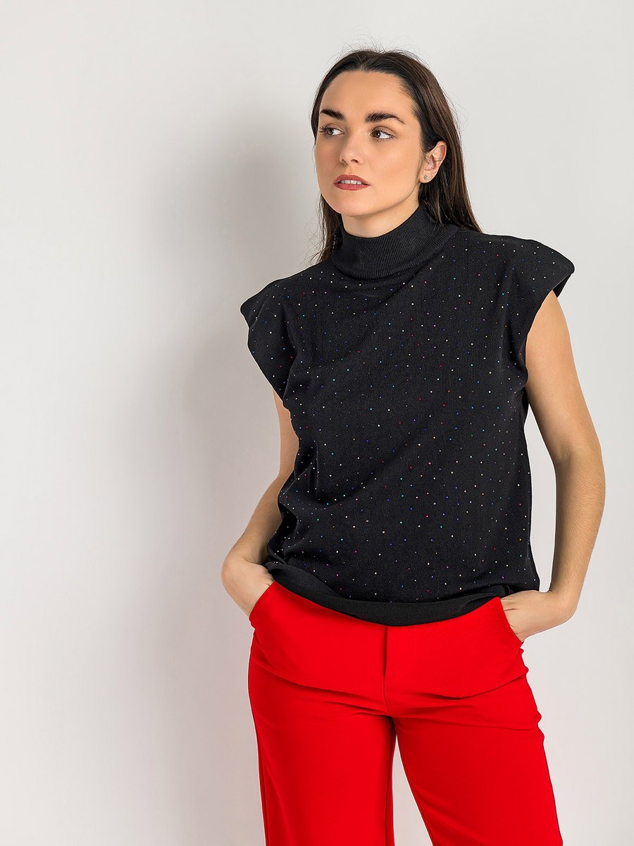 Bluzka z wiskozy czarny L