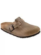 Klapki i japonki damskie - Birkenstock Skórzane chodaki "Boston" w kolorze jasnobrązowym - miniaturka - grafika 1