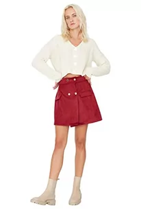 Trendyol Damska damska mini spódnica z dzianiny o linii A, bordowa, XL, Burgund, XL - Spódnice - miniaturka - grafika 1
