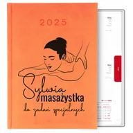 Notesy i bloczki - KALENDARZ POMARAŃCZOWY PLANER TERMINARZ A5 2025 PREZENT DLA MASAŻYSTKI WZ - miniaturka - grafika 1