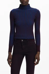 Brązowy sweter damski Desigual - DESIGUAL - Koszulki i topy damskie - miniaturka - grafika 1