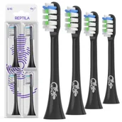 Końcówki do szczoteczek elektrycznych - 4 Końcówki do szczoteczki SOOCAS X3 X3U X3S X1 X5 V1 CZARNE UNIWERSALNE TWARDOŚĆ 6/10 - REPTILA - miniaturka - grafika 1